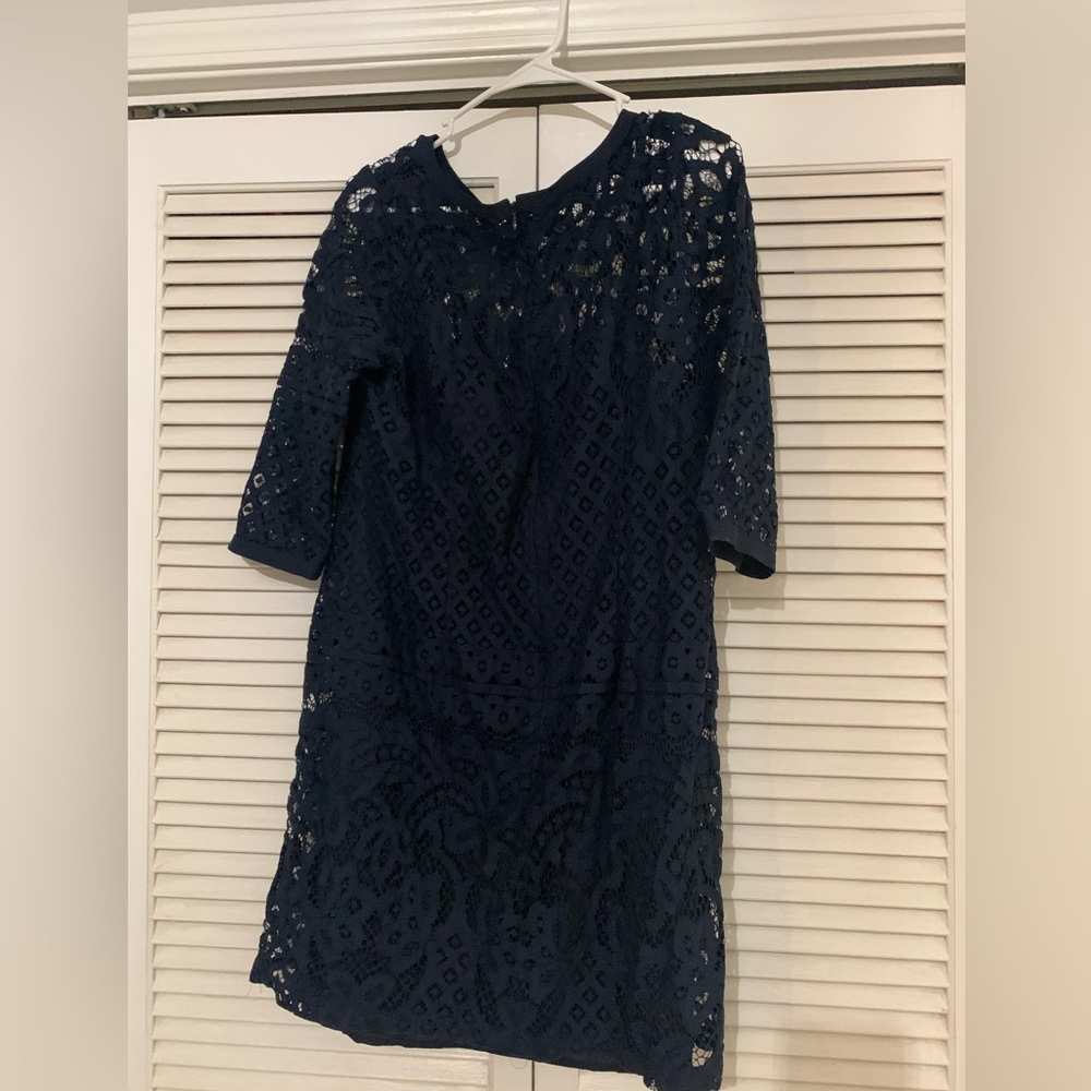 Loft Lace dress with spaghetti strap slip, size 10